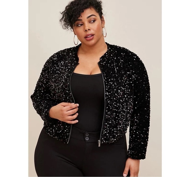torrid Jackets & Blazers - Torrid 1 SEQUIN CROP JACKET